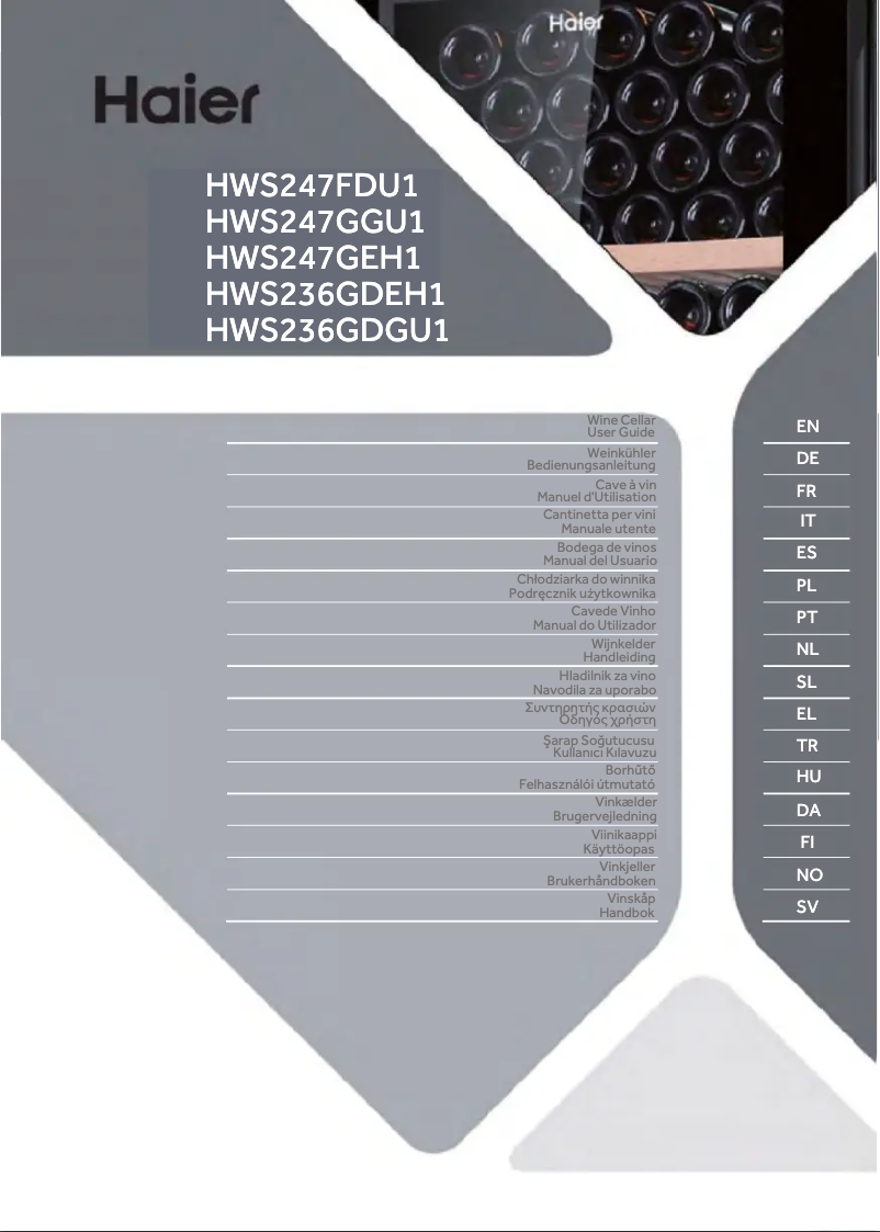 Page 1 de la notice Manuel utilisateur Haier HWS247FDU1