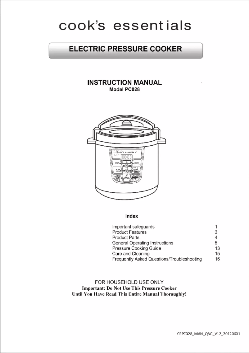 Page n°1 - Manuel utilisateur Cook's essentials PC028
