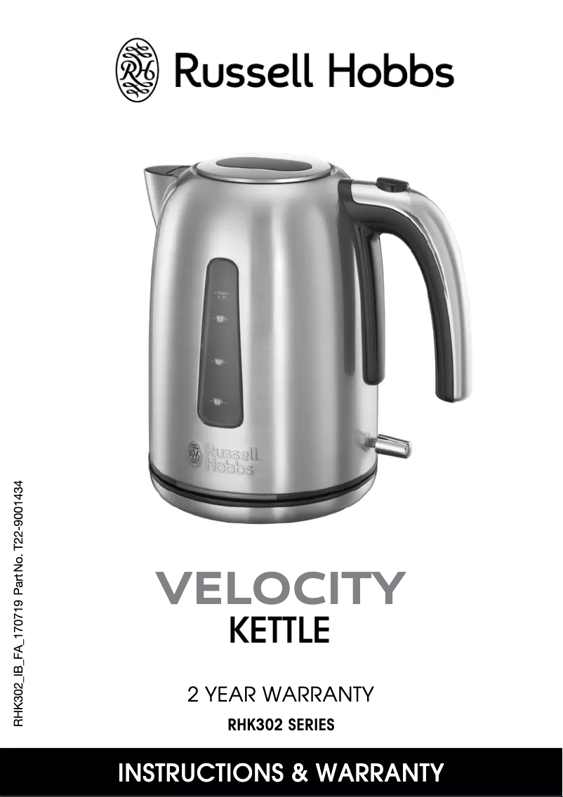 Page 1 de la notice Manuel utilisateur Russell Hobbs Velocity RHK302