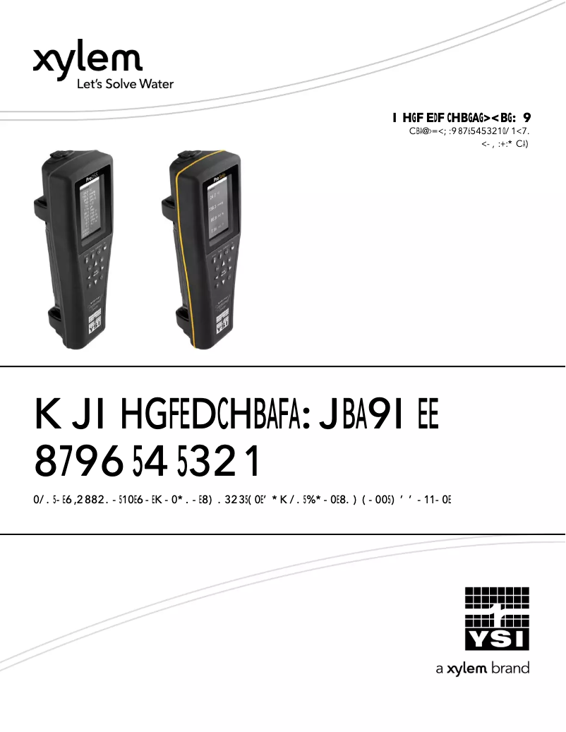 Page 1 of the manual User Manual YSI ProDSS ODO