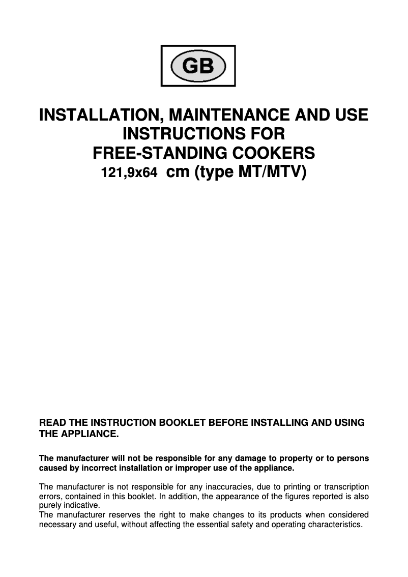 Page n°1 - Manuel utilisateur Bertazzoni H48 6G MFE NE
