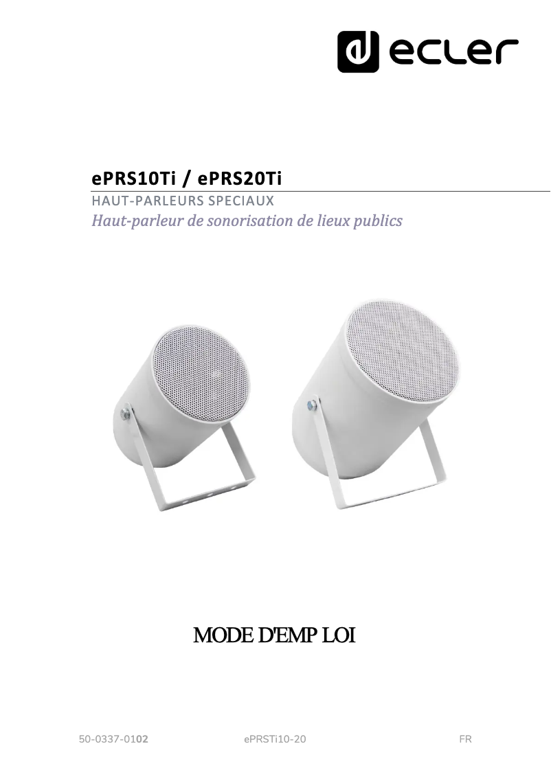 Page 1 de la notice Manuel utilisateur Ecler ePRS20Ti