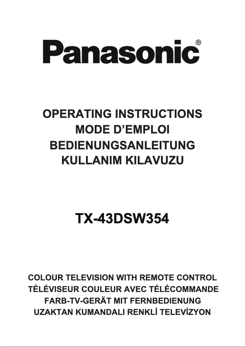 Page 1 de la notice Manuel utilisateur Panasonic Viera TX-43DSW354