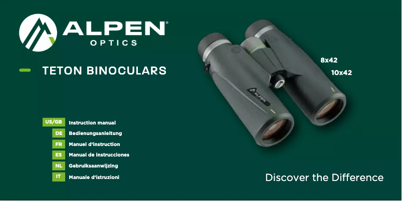 Page 1 de la notice Manuel utilisateur Alpen Optics Teton HD