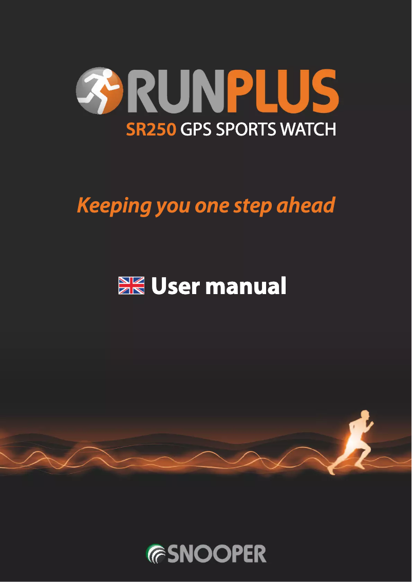 Imagen de la primera página del manual del dispositivo Run Plus SR250