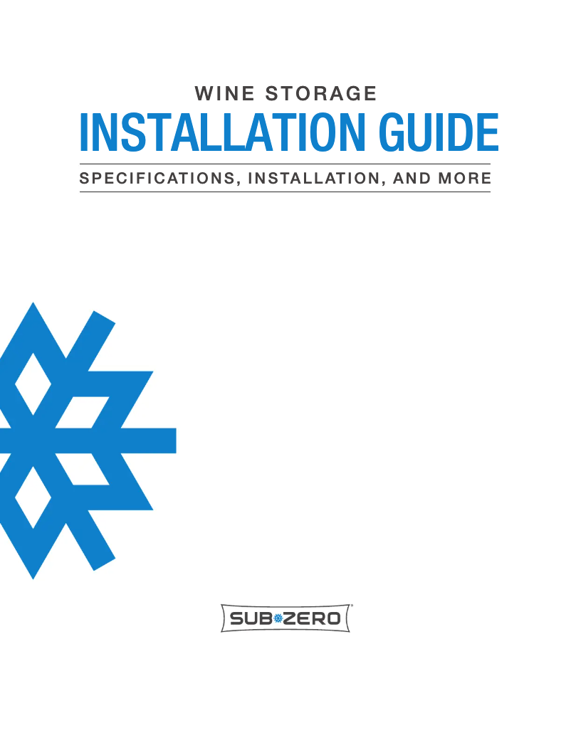 Page n°1 - Guide d'installation Sub-Zero UW-2O