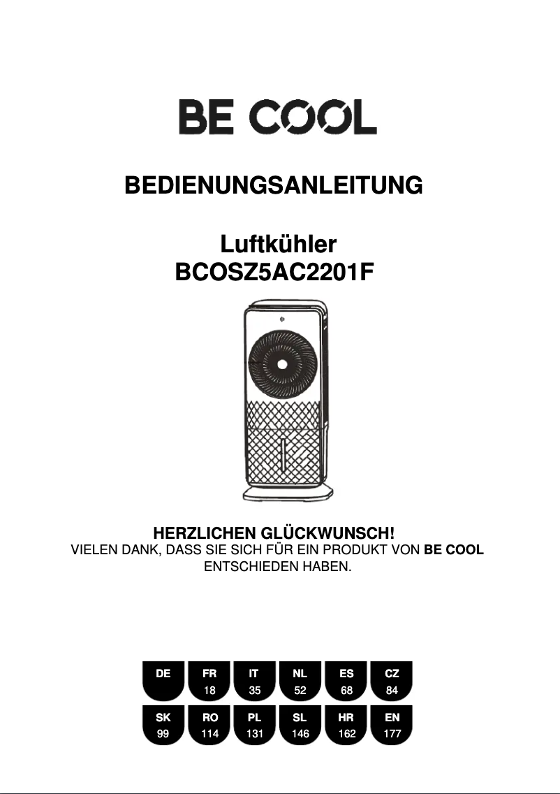 Imagen de la primera página del manual del dispositivo BCOSZ5AC2201F