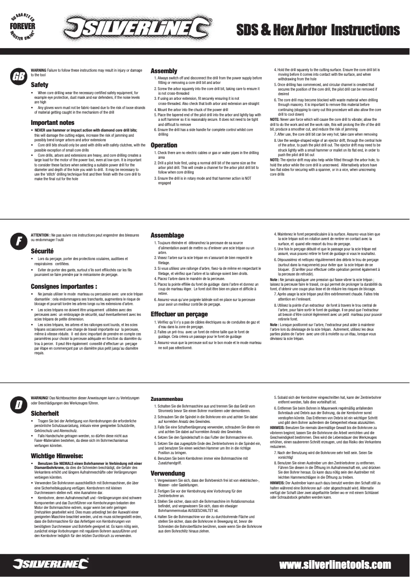 Page n°1 - Manuel utilisateur Silverline 793793