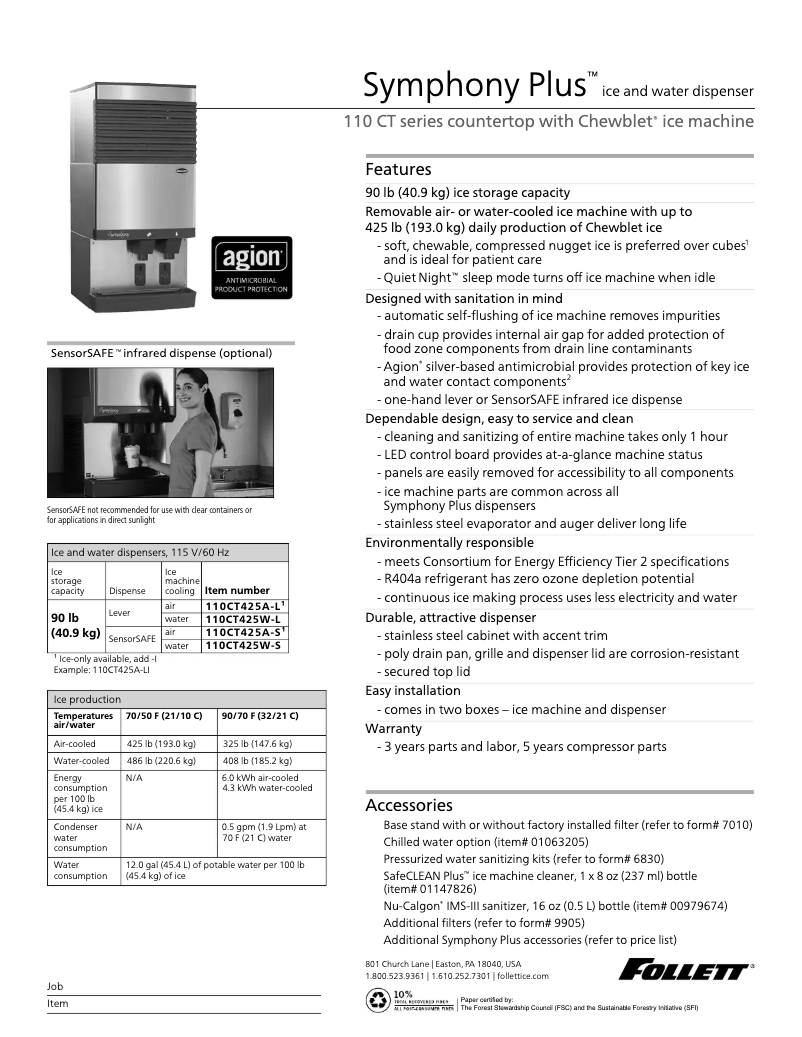 Image de la première page du manuel de l'appareil 110CT425W-S