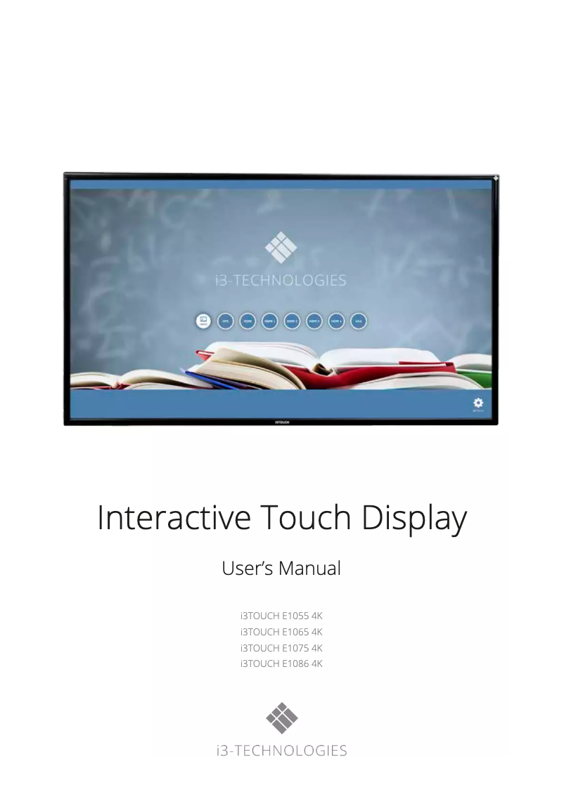 Image de la première page du manuel de l'appareil i3TOUCH E1086 T10