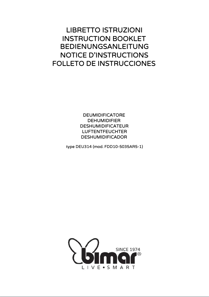 Page n°1 - Manuel utilisateur Bimar DEU314