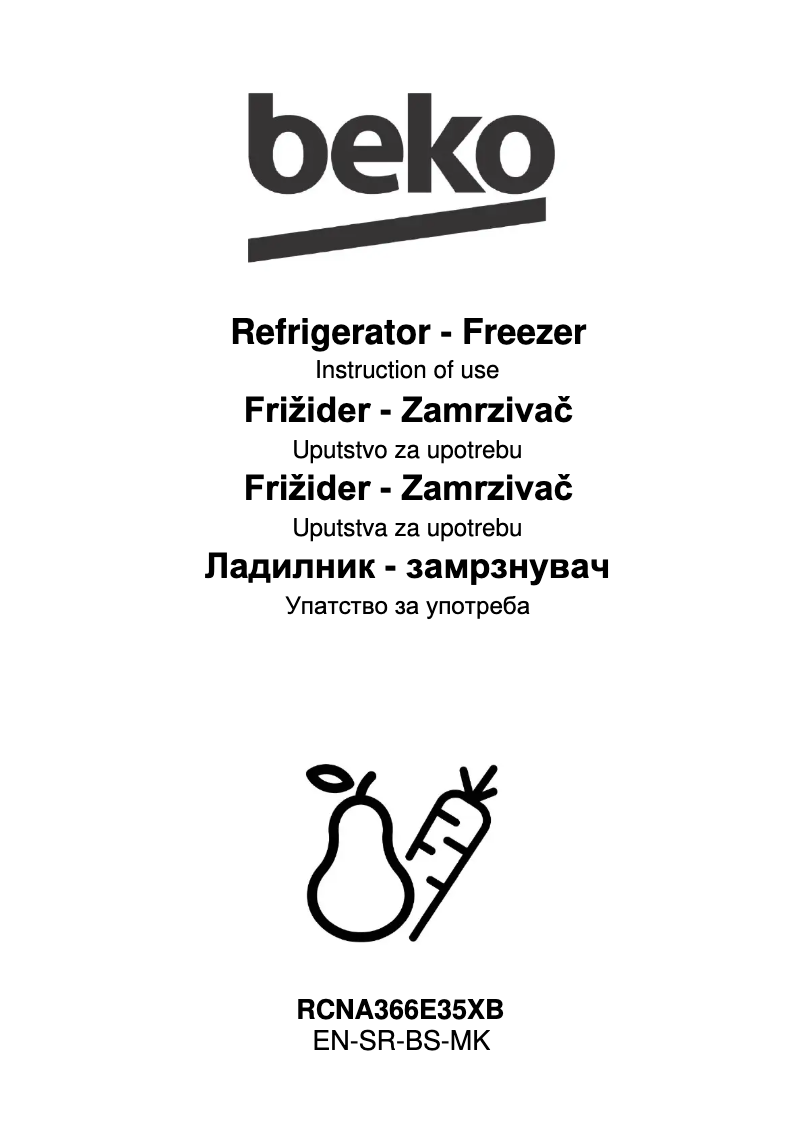 Image de la première page du manuel de l'appareil RCNA366E35XB