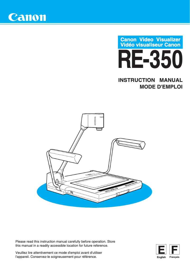 Image de la première page du manuel de l'appareil RE-350