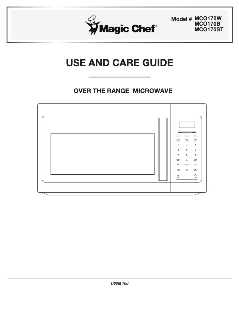 Image de la première page du manuel de l'appareil MCO170W