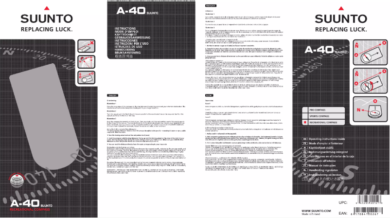 Page 1 de la notice Manuel utilisateur Suunto A-40