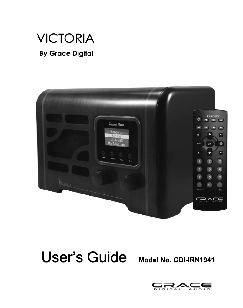 Page n°1 - Manuel utilisateur Grace Digital Audio Victoria GDI-IRN1941