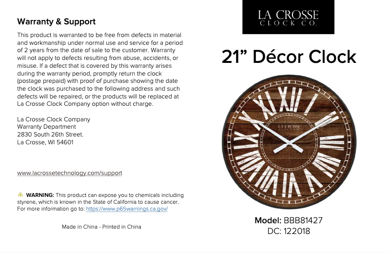 Image de la première page du manuel de l'appareil BBB81427