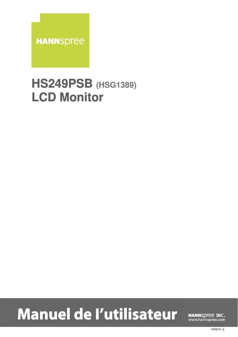 Page 1 de la notice Label énergétique Hannspree HS 249 PSB