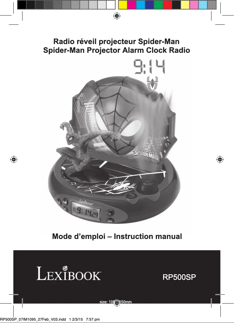 Page 1 de la notice Manuel utilisateur Lexibook Spider-Man RP500SP