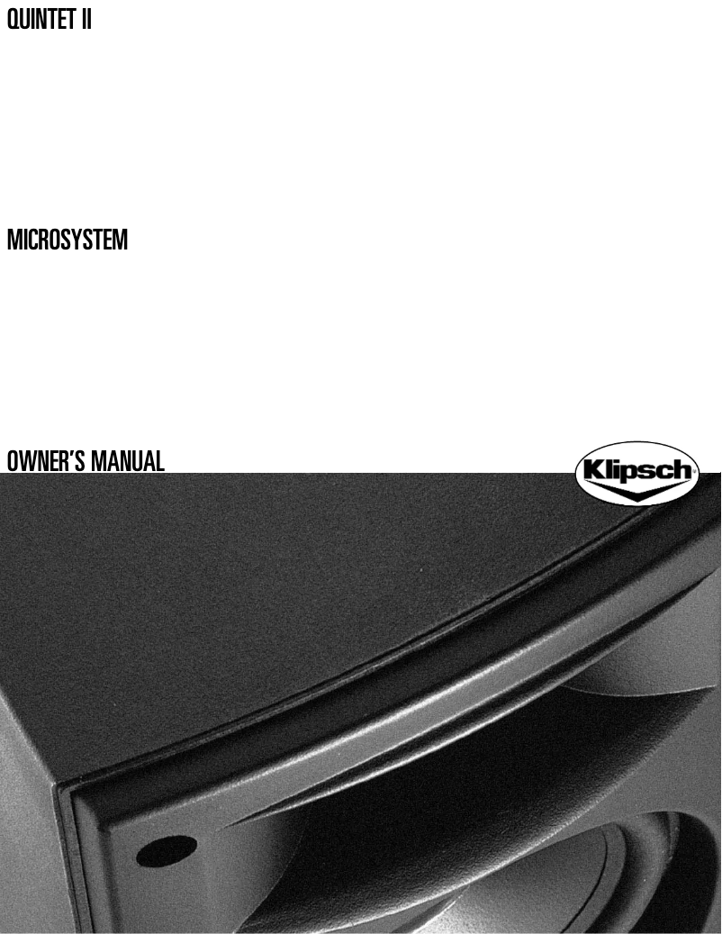 Image de la première page du manuel de l'appareil Quintet II