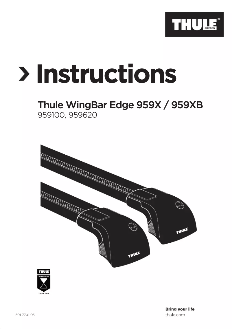 Page 1 de la notice Manuel utilisateur Thule WingBar Edge 9591B