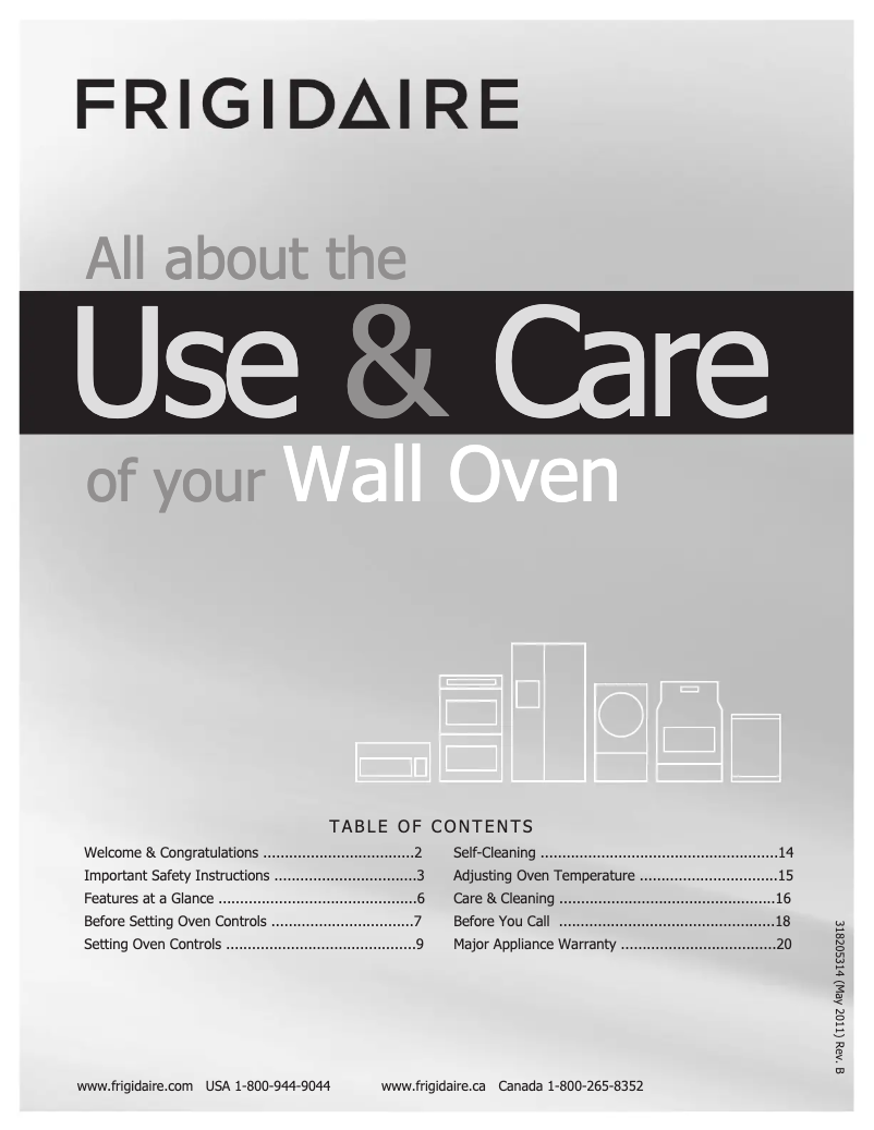 Page n°1 - Manuel utilisateur Frigidaire FFEW3025LS