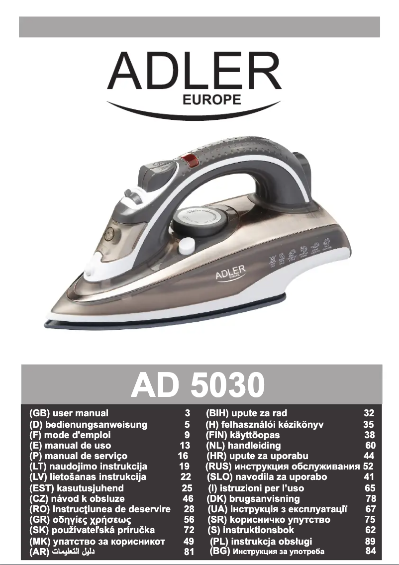 Page n°1 - Manuel utilisateur Adler AD 5030