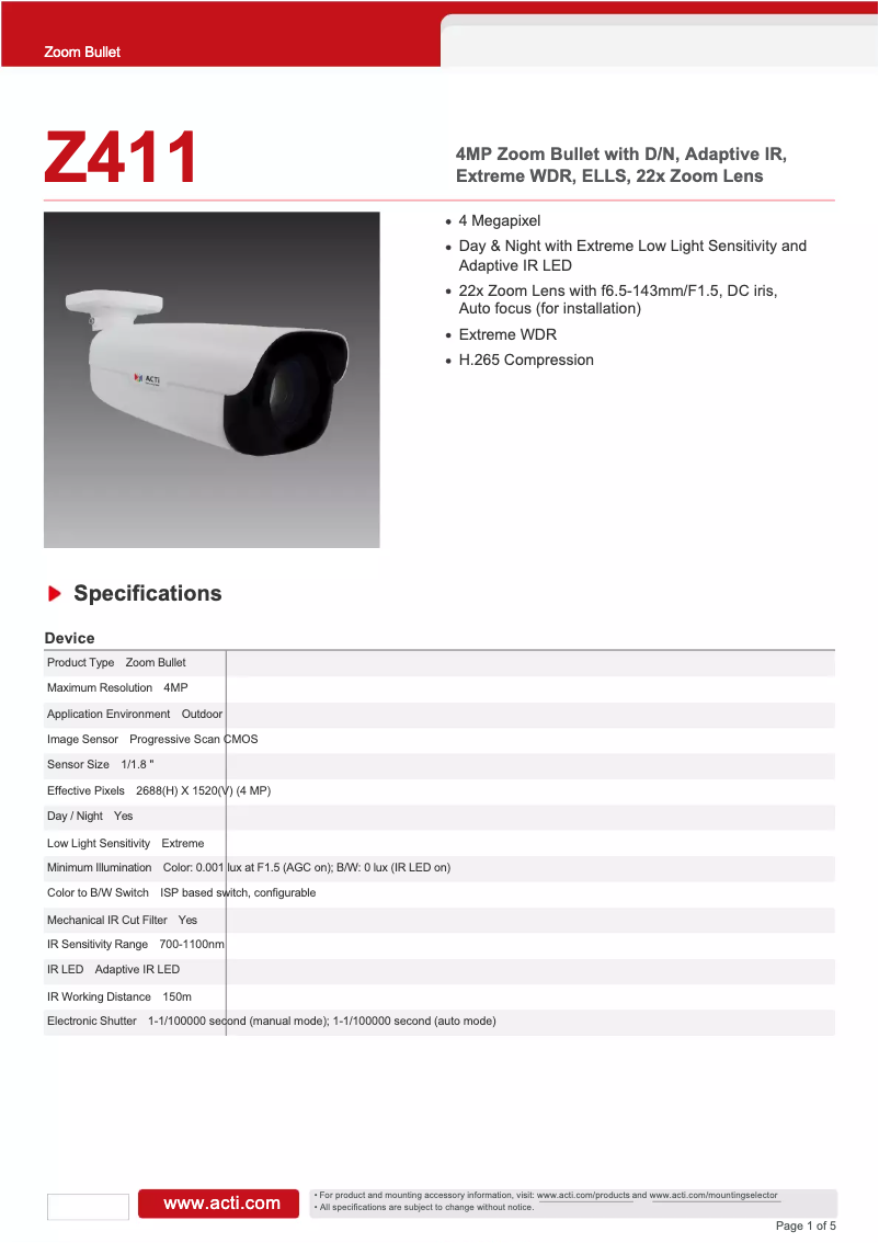 Image de la première page du manuel de l'appareil Z411