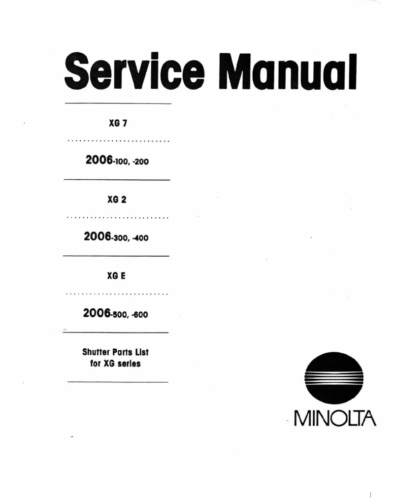 Image de la première page du manuel de l'appareil XG-7