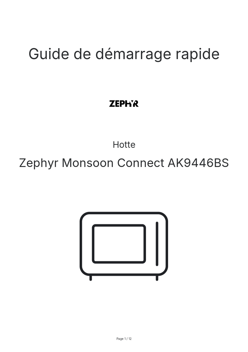 Image de la première page du manuel de l'appareil Monsoon Connect AK9446BS