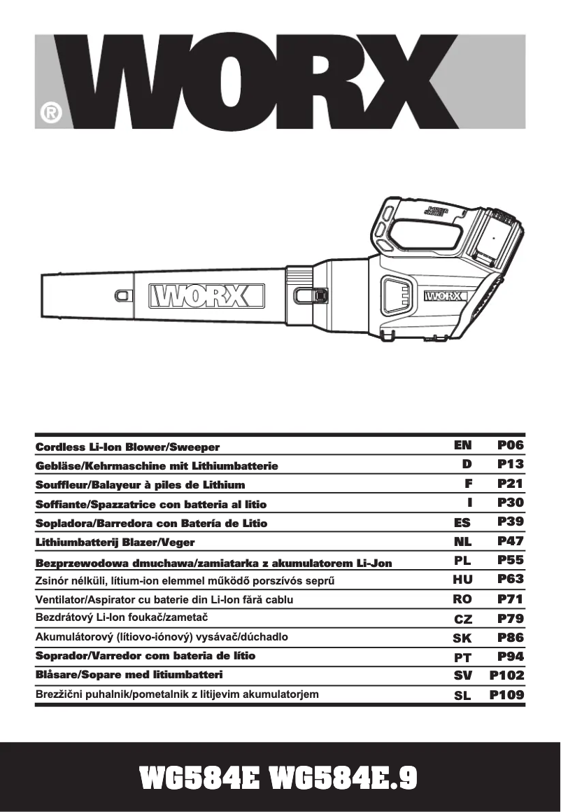 Page n°1 - Manuel utilisateur Worx WG584E.9