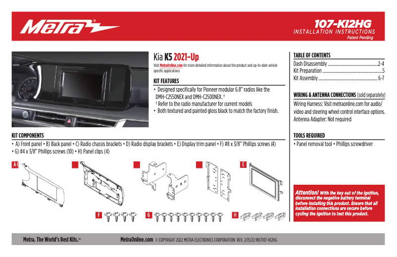 Page n°1 - Manuel utilisateur Metra 107-KI2HG
