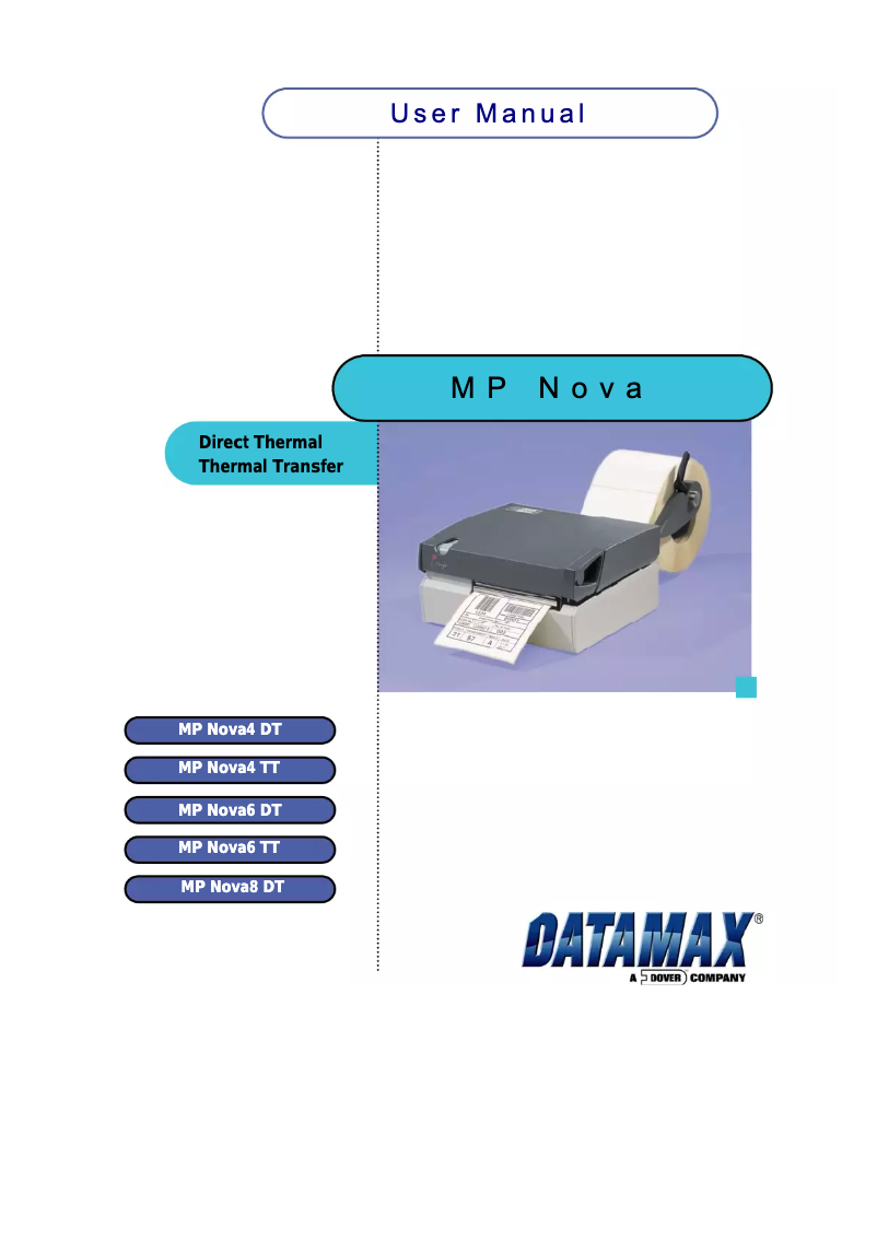 Page 1 de la notice Manuel utilisateur Datamax O'Neil NOVA 6