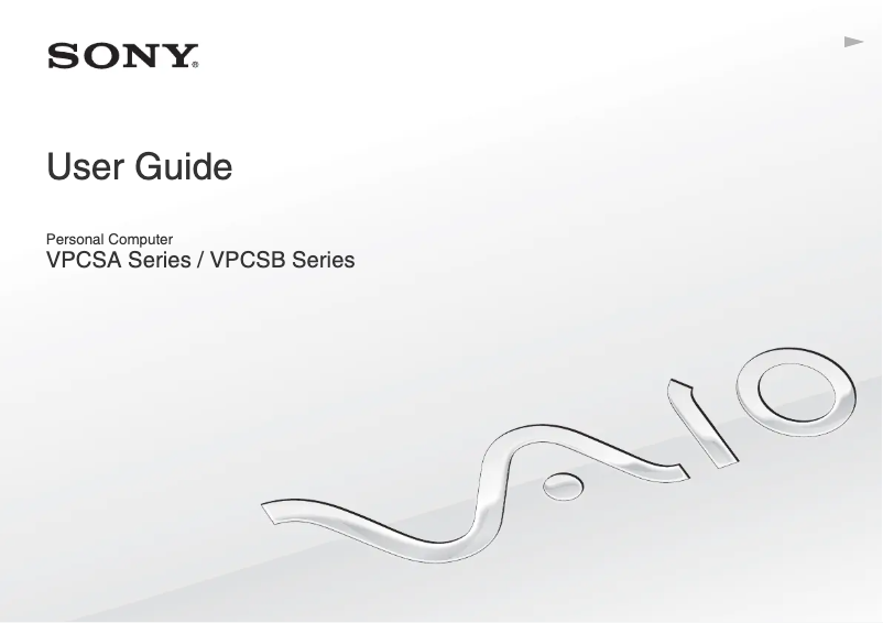 Image de la première page du manuel de l'appareil Vaio VPCSA22GX