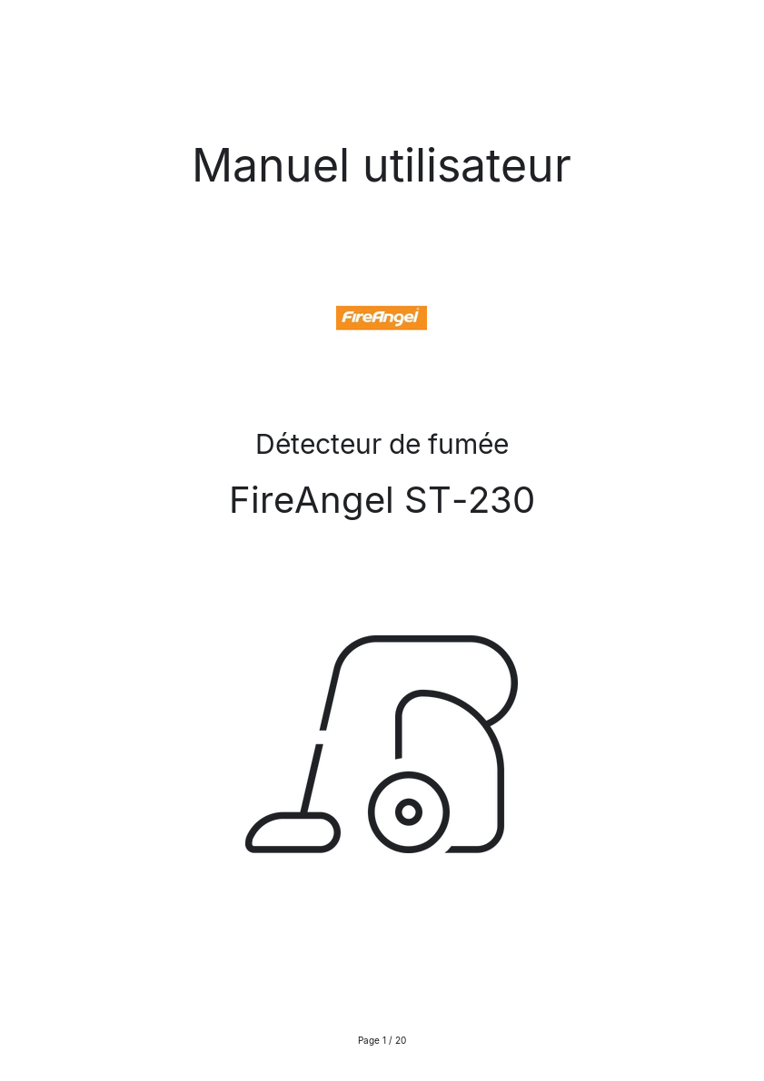 Page n°1 - Manuel utilisateur FireAngel ST-230
