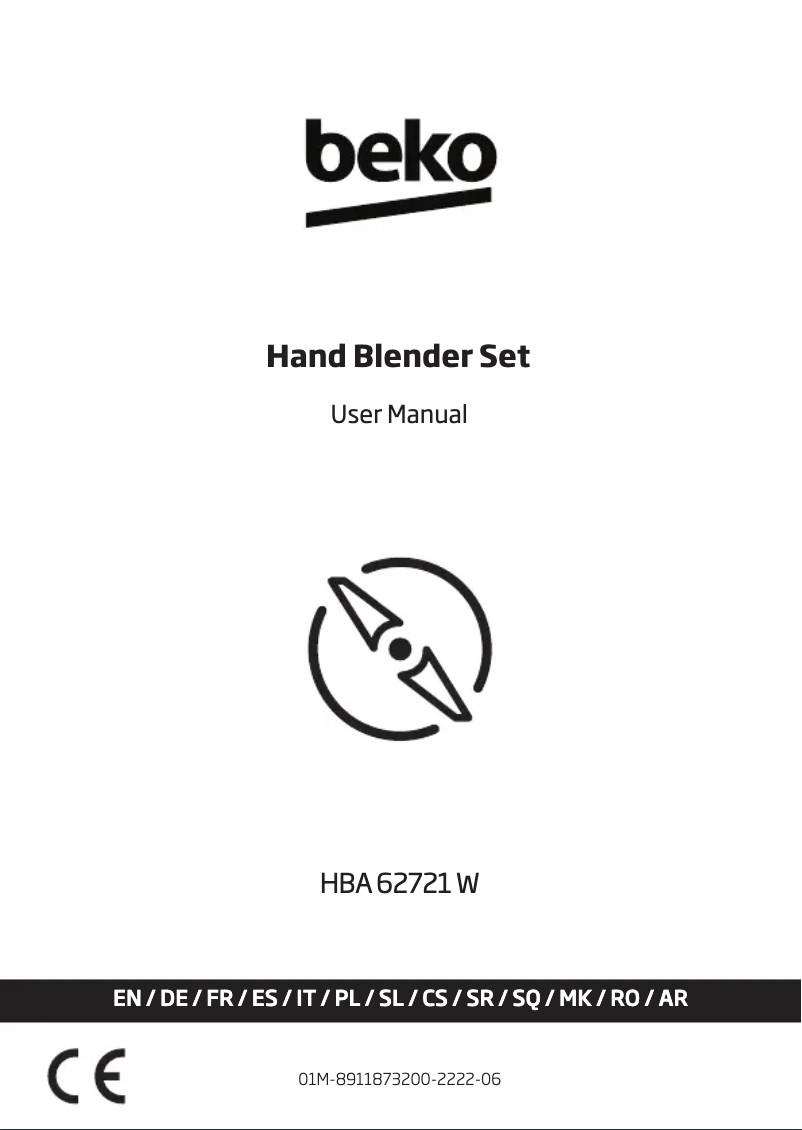 Page 1 de la notice Manuel utilisateur Beko HBA 62721 W