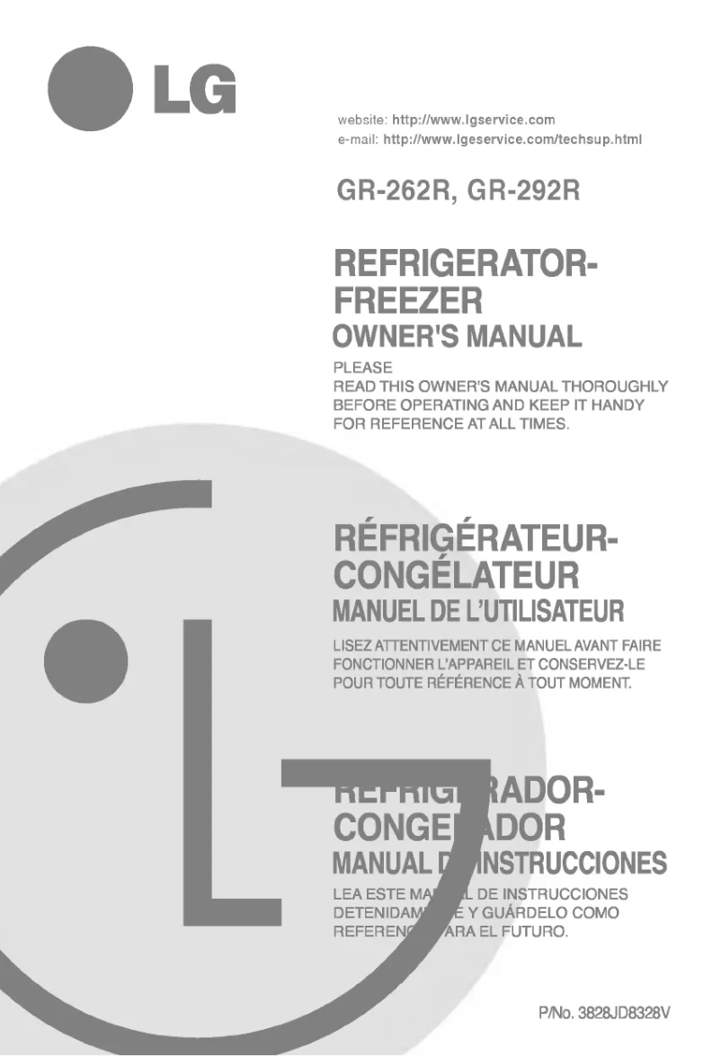 Page 1 de la notice Manuel utilisateur LG GR-292SQ