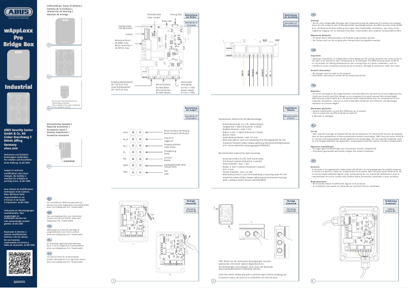 Page n°1 - Manuel utilisateur Abus ACSE00011
