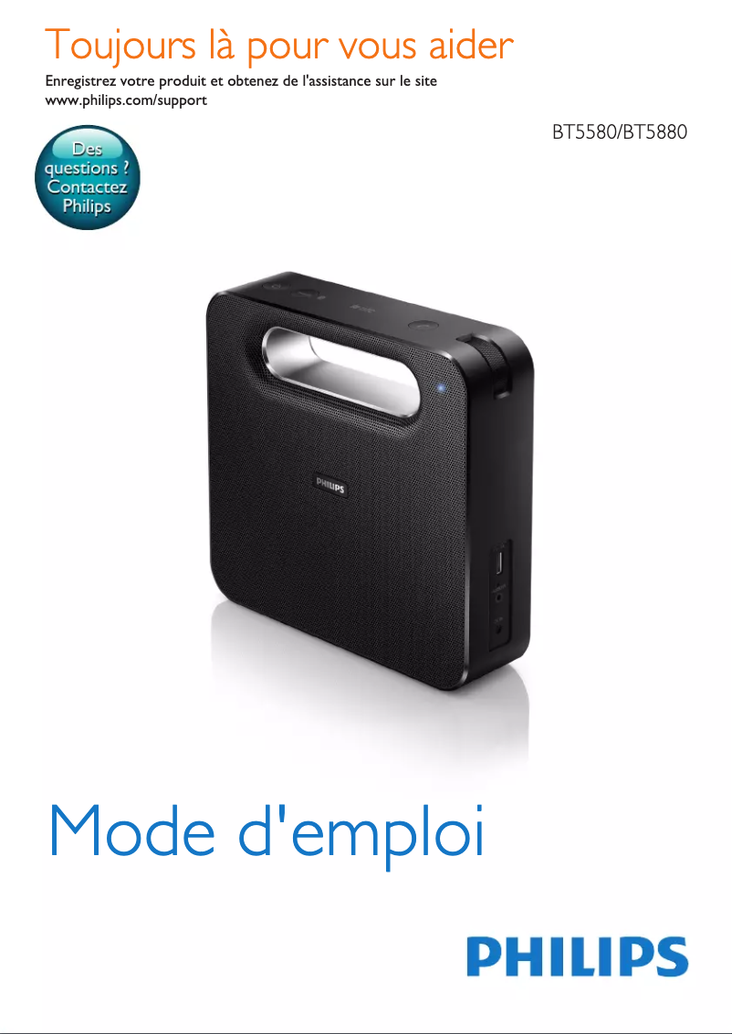 Page n°1 - Manuel utilisateur Philips BT5580