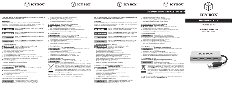Página 1 del manual Manual de usuario Icy Box IB-AC6104