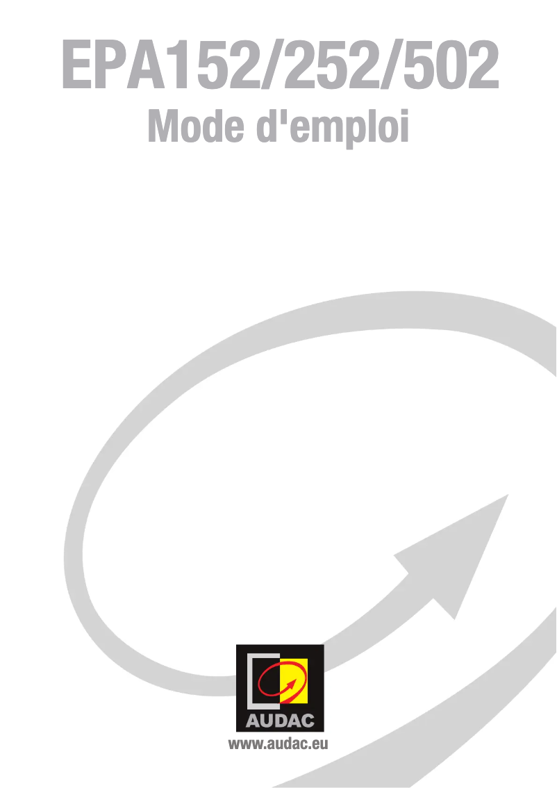 Image de la première page du manuel de l'appareil EPA502