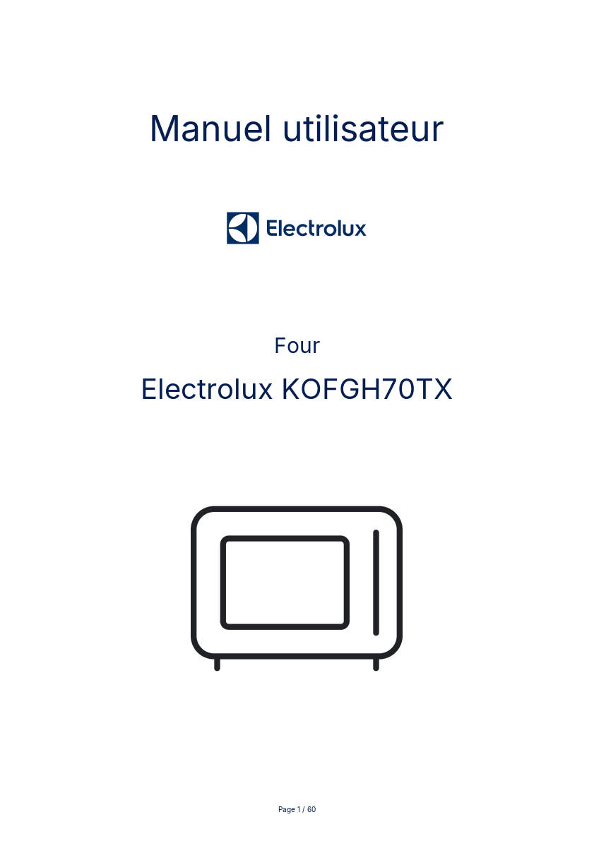Image de la première page du manuel de l'appareil KOFGH70TX