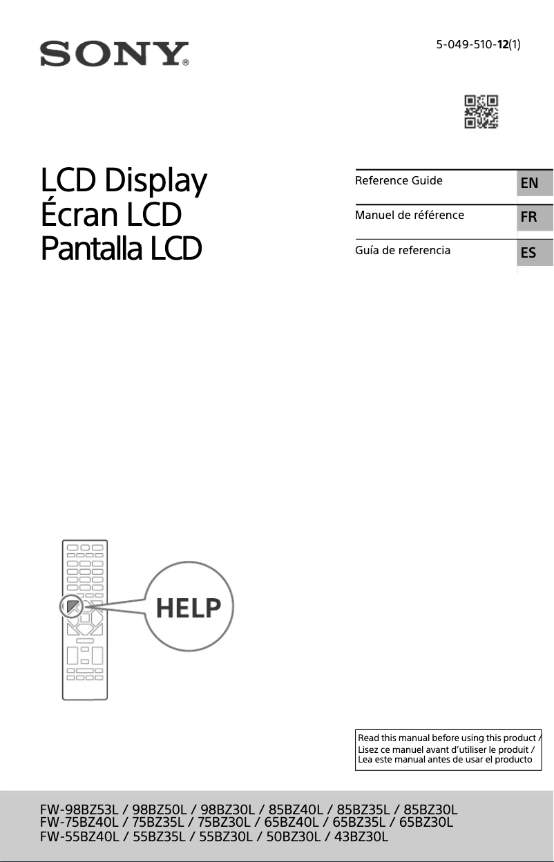 Página 1 del manual Manual de usuario Sony FW-65BZ40L