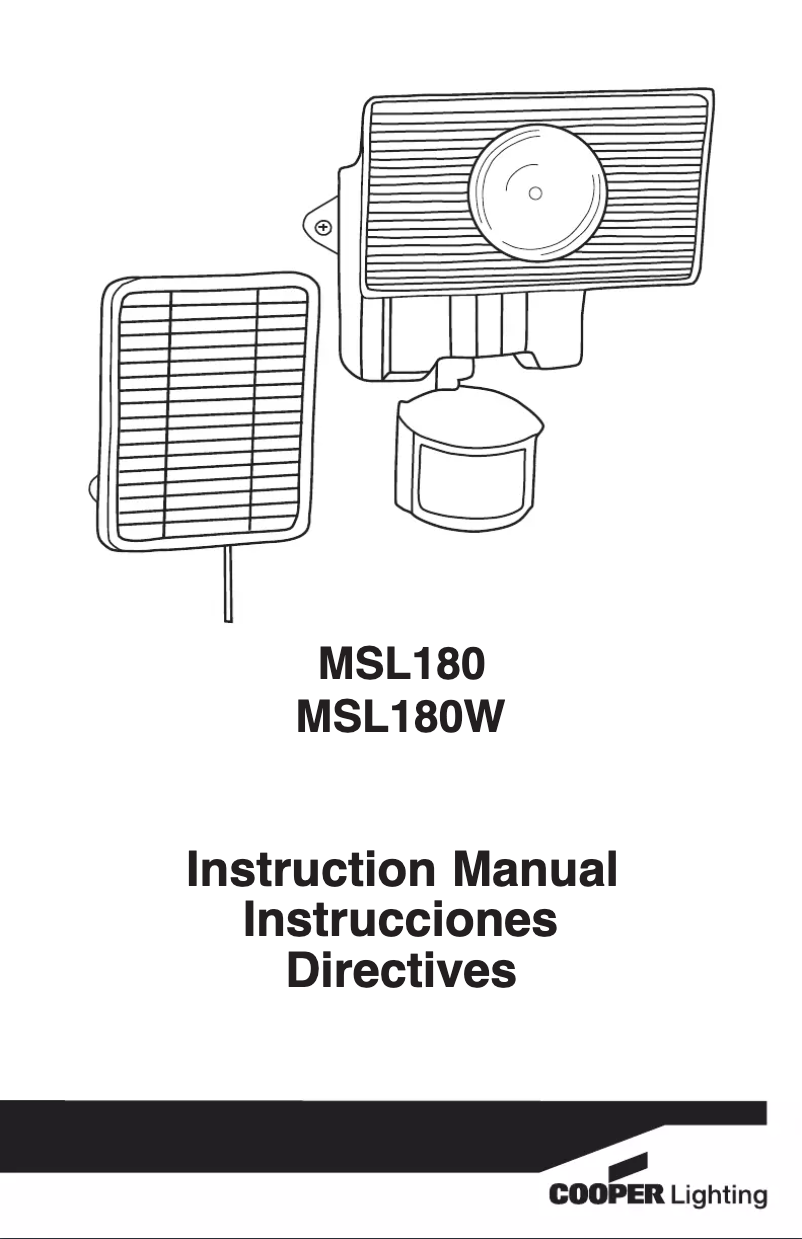 Page 1 de la notice Manuel utilisateur Cooper Lighting MSL180W