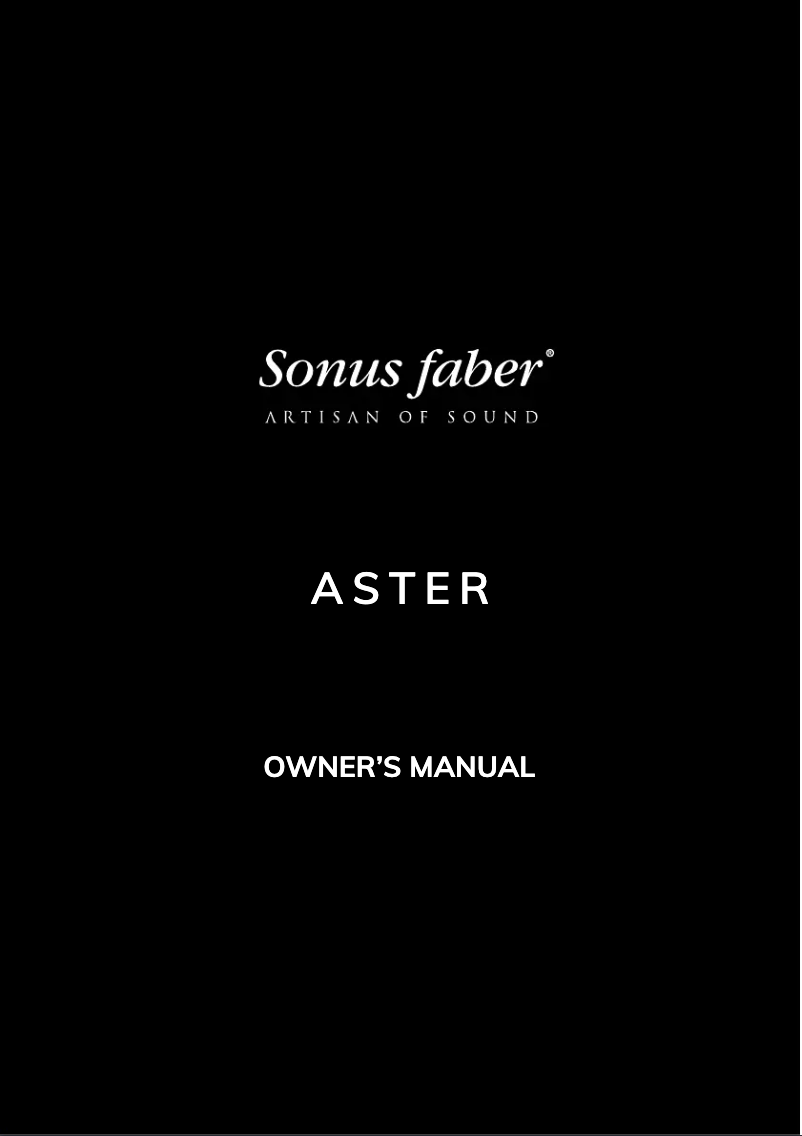 Page n°1 - Manuel utilisateur Sonus Faber Aster