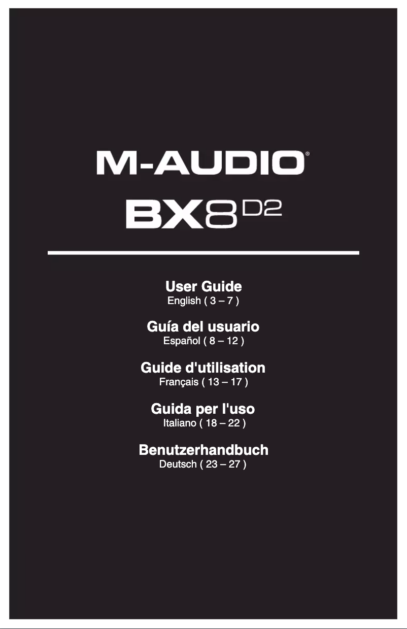 Page 1 de la notice Manuel utilisateur M-Audio Studiophile BX8 D2