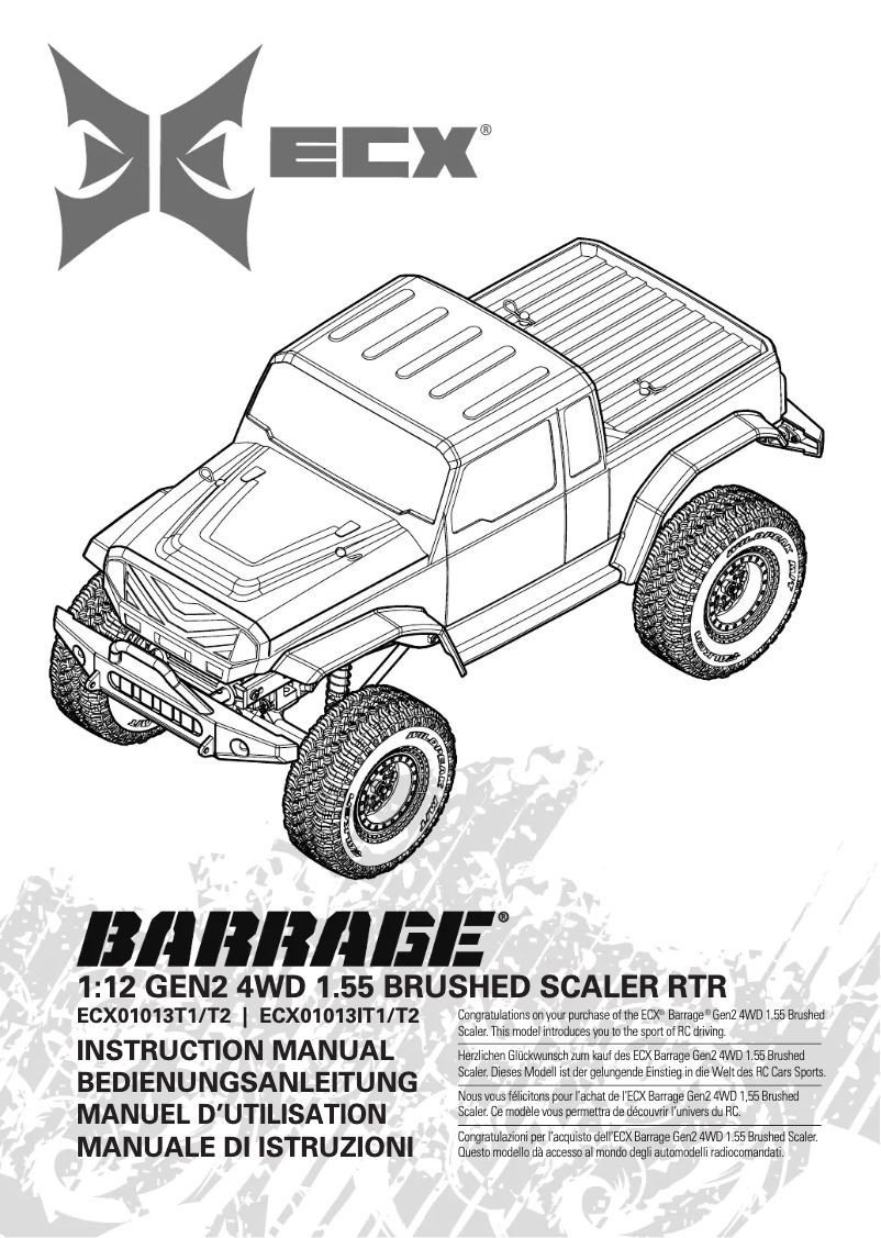 Page 1 de la notice Manuel utilisateur ECX Barrage Gen2