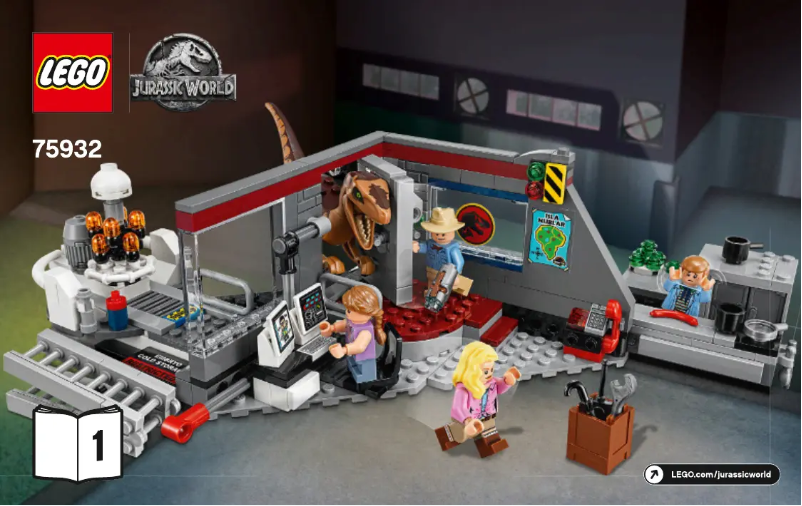 Page 1 de la notice Consignes visuelles Lego Jurassic World 75932
