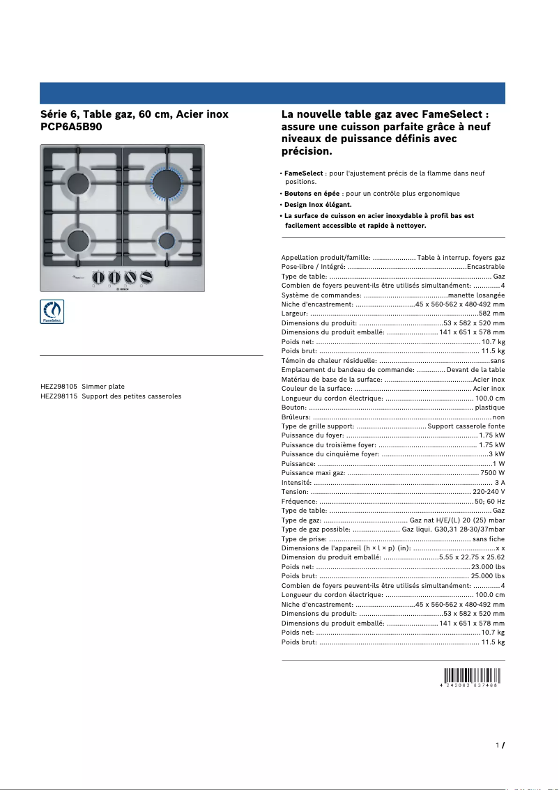 Image de la première page du manuel de l'appareil PCP6A5B90