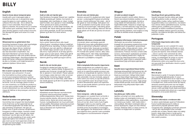 Page 1 de la notice Manuel utilisateur Ikea BILLY 804.156.04